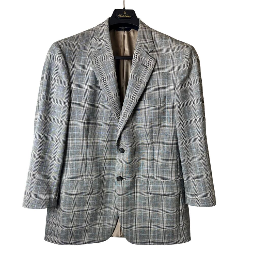 Brooks Brothers grey glen plaid wool blazer Men’s size 40s Business Work Office